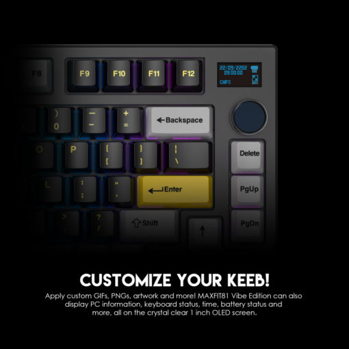 Tastatura Mehanicka Gaming Fantech MK910 RGB Vibe Maxfit 81 Vibrant Utility Wireless (Yellow switch) - Image 2