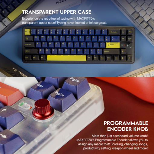 Tastatura Mehanicka Gaming Fantech MK911 RGB Vibe Maxfit 70 London Tour Wireless (Yellow switch) - Image 4