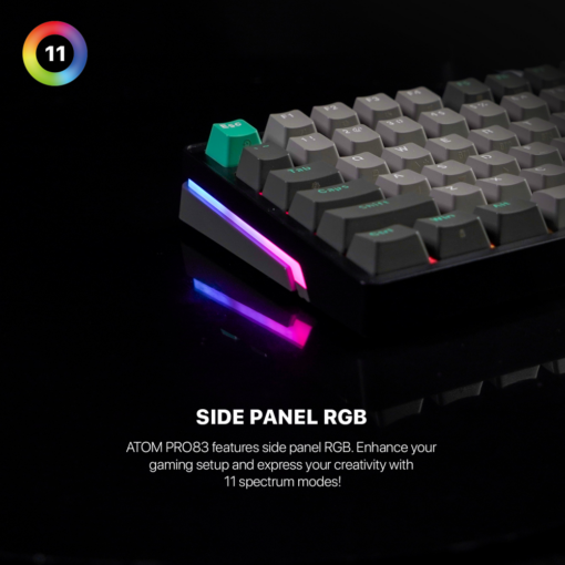 Tastatura Mehanicka Gaming Fantech MK913 RGB Atom PRO83 Wireless Saturn (blue switch) - Image 2