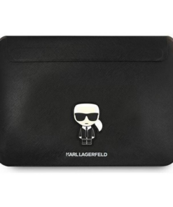 Torba za laptop Karl Lagerfeld Sleeve Saffiano Ikonik 16." crna (KLCS16PISFBK)