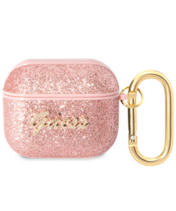 Torbica Guess za Airpods 3 PU Glitter Flake pink (GUA3HGGSHP)