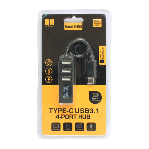 USB 3.1 HUB 4 porta JWD-U30 crni - Image 4
