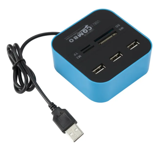 USB hub I citac kartica 2u1 JWD-U35 plavi - Image 3