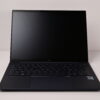 Front view of open HP Elite Dragonfly G3 with black screen