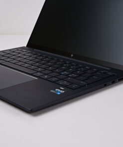 Right angle view of HP Elite Dragonfly G3 with USB and audio ports
